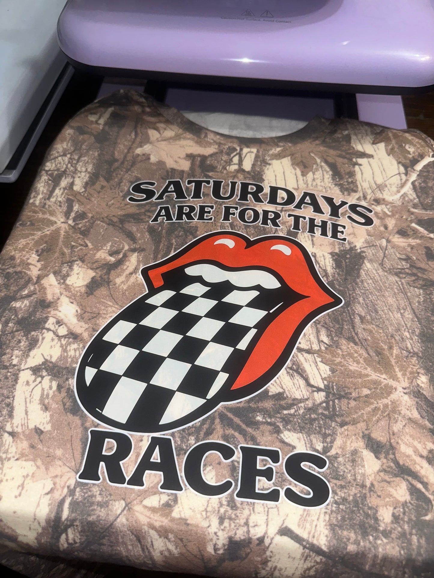 Saturdays are for the Races camo tee