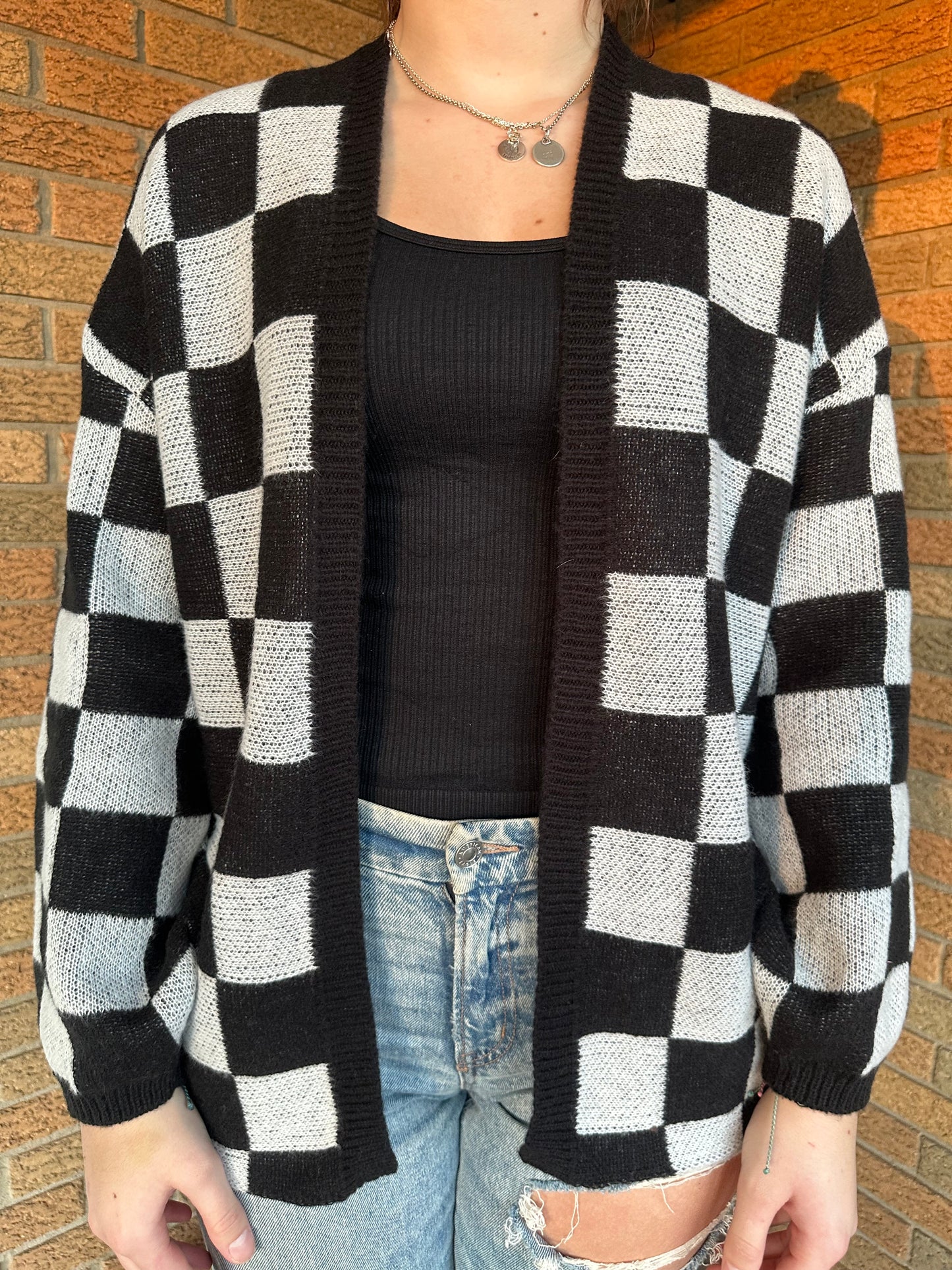 Checkered Cardigan