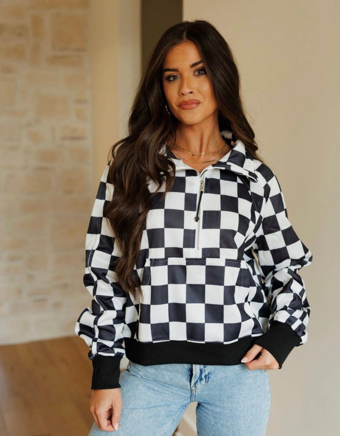 Checkered Pullover