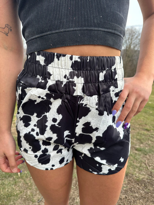 Cowprint Athletic Shorts