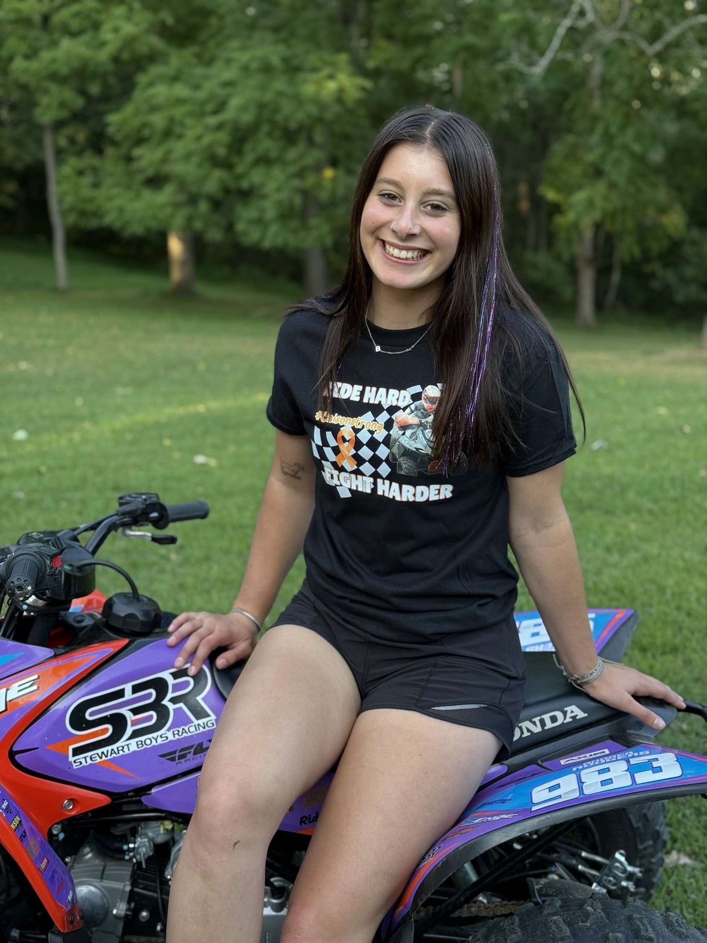 Ride Fast- Fight Harder- Caison Strong Tee