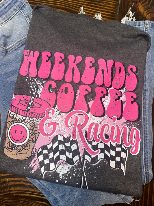 Weekends Coffee and Racing Tee