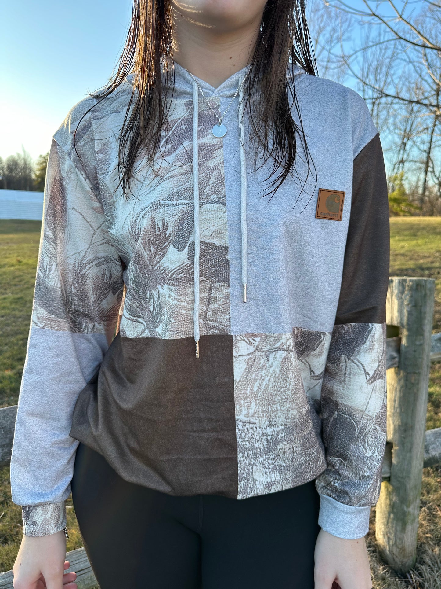 Western Camo Drawstring Hoodie