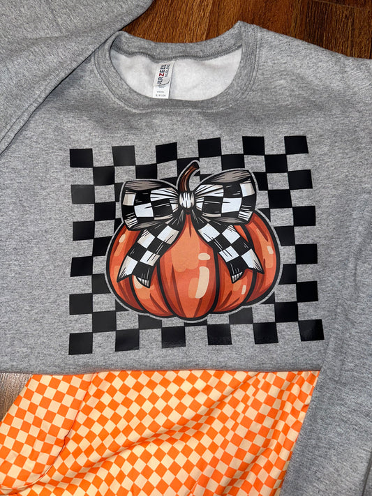 Pumpkin Race Day Crewneck- Sport Grey