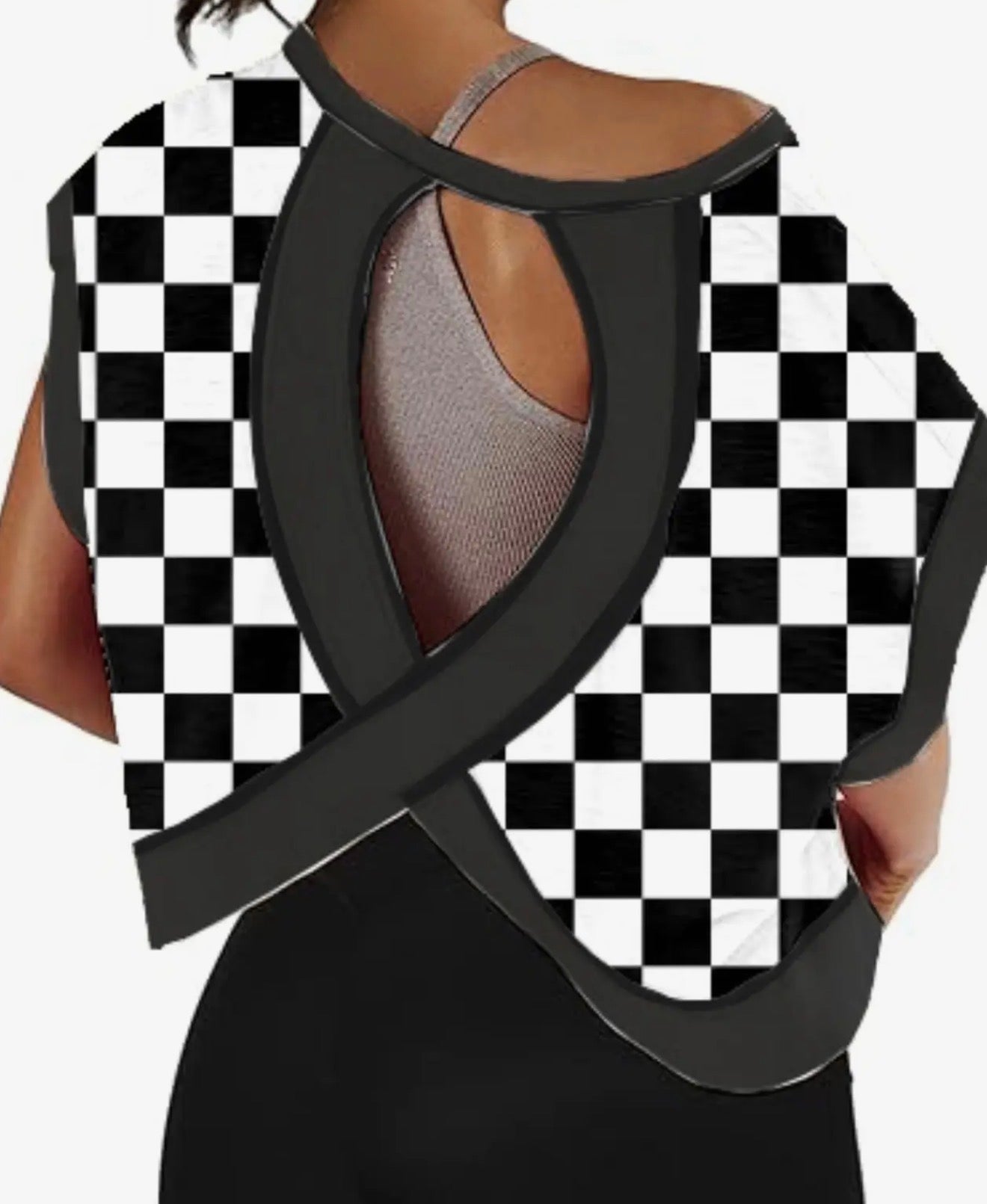 Checkered Open Back Shirt