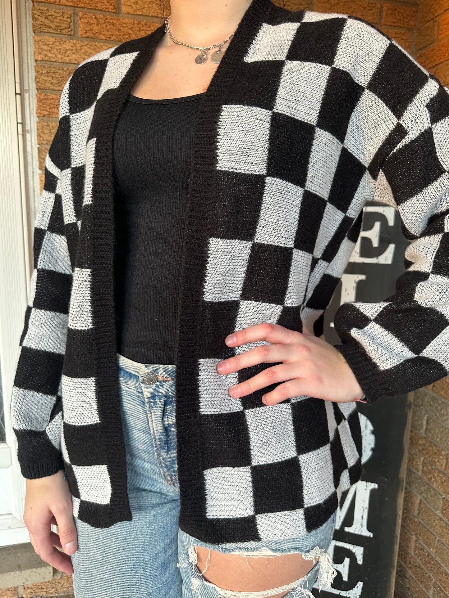 Checkered Cardigan