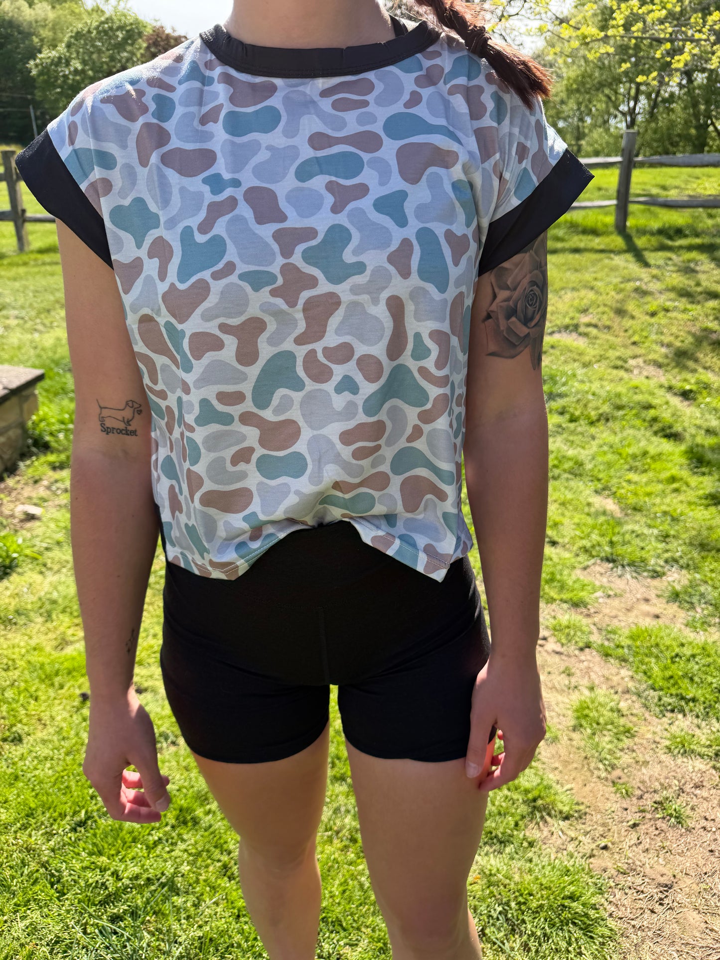 Duck Camo Open back top