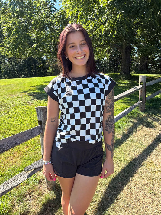 Checkered Open Back Shirt