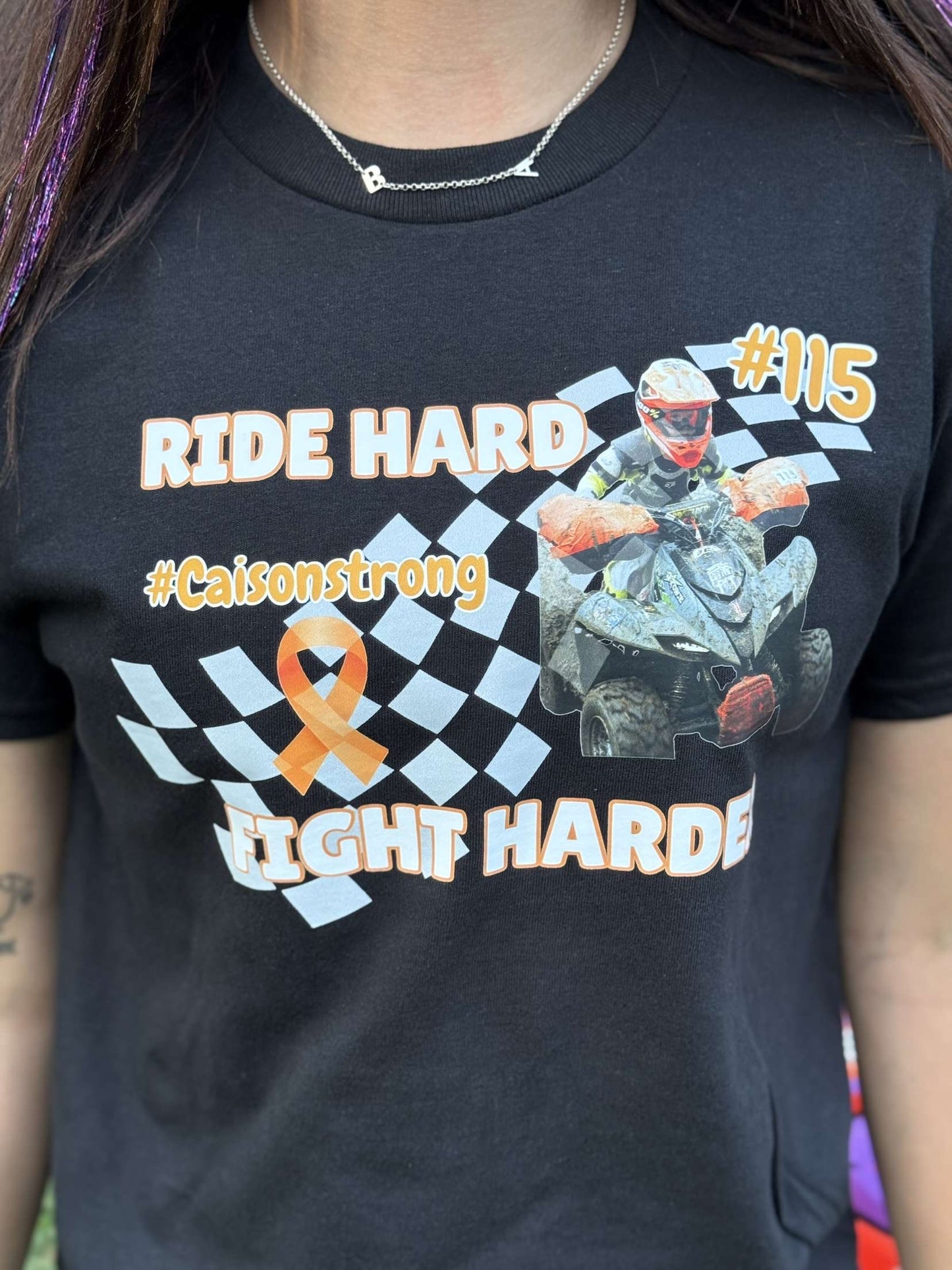 Ride Fast- Fight Harder- Caison Strong Tee