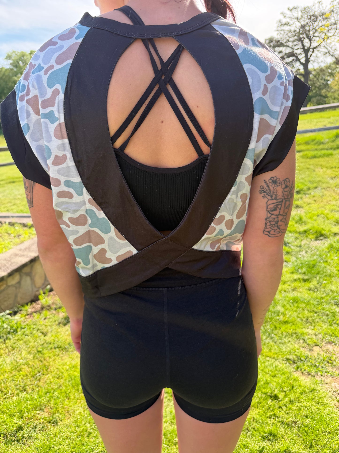 Duck Camo Open back top