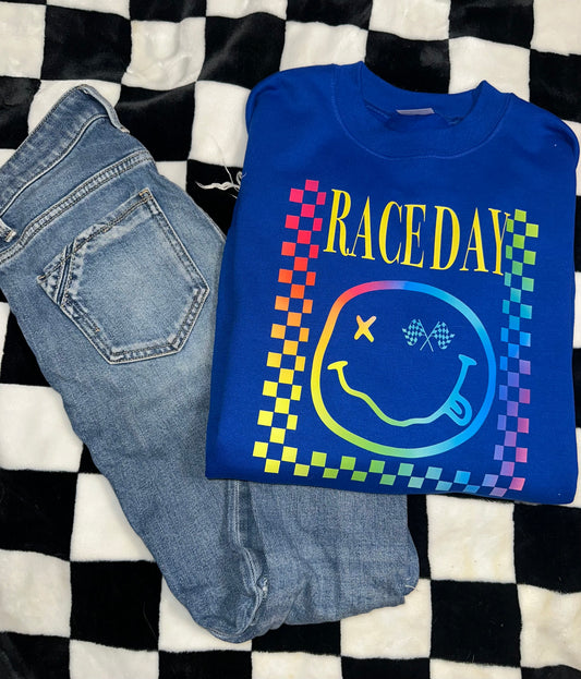Royal Blue Race Day Crewneck