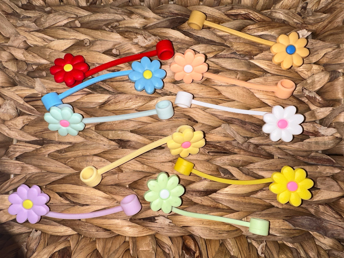 Floral Straw Toppers