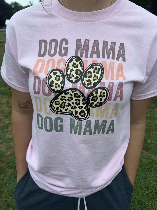 Dog Mama Graphic Tee in Pink