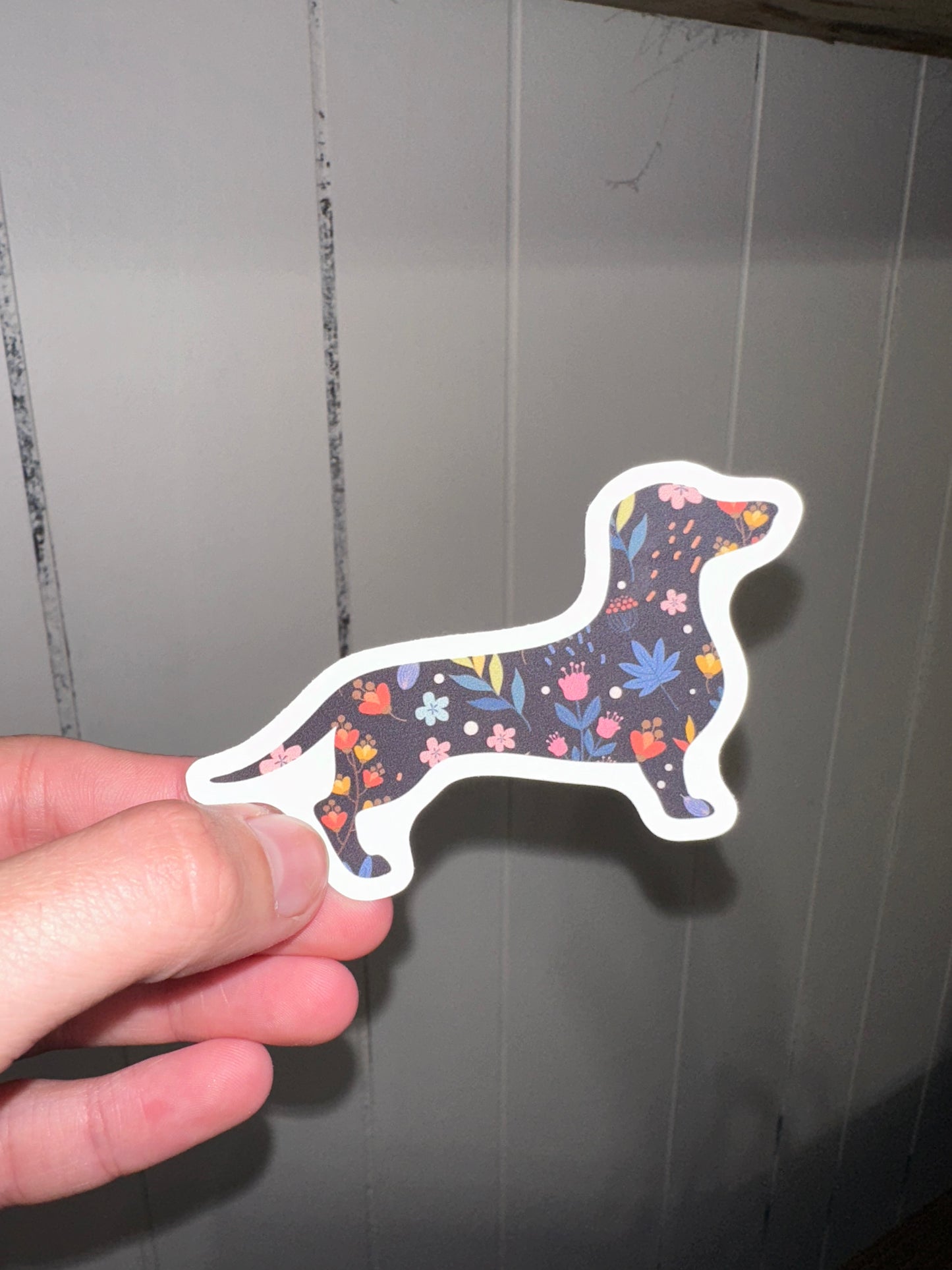 Doxie Floral Sticker