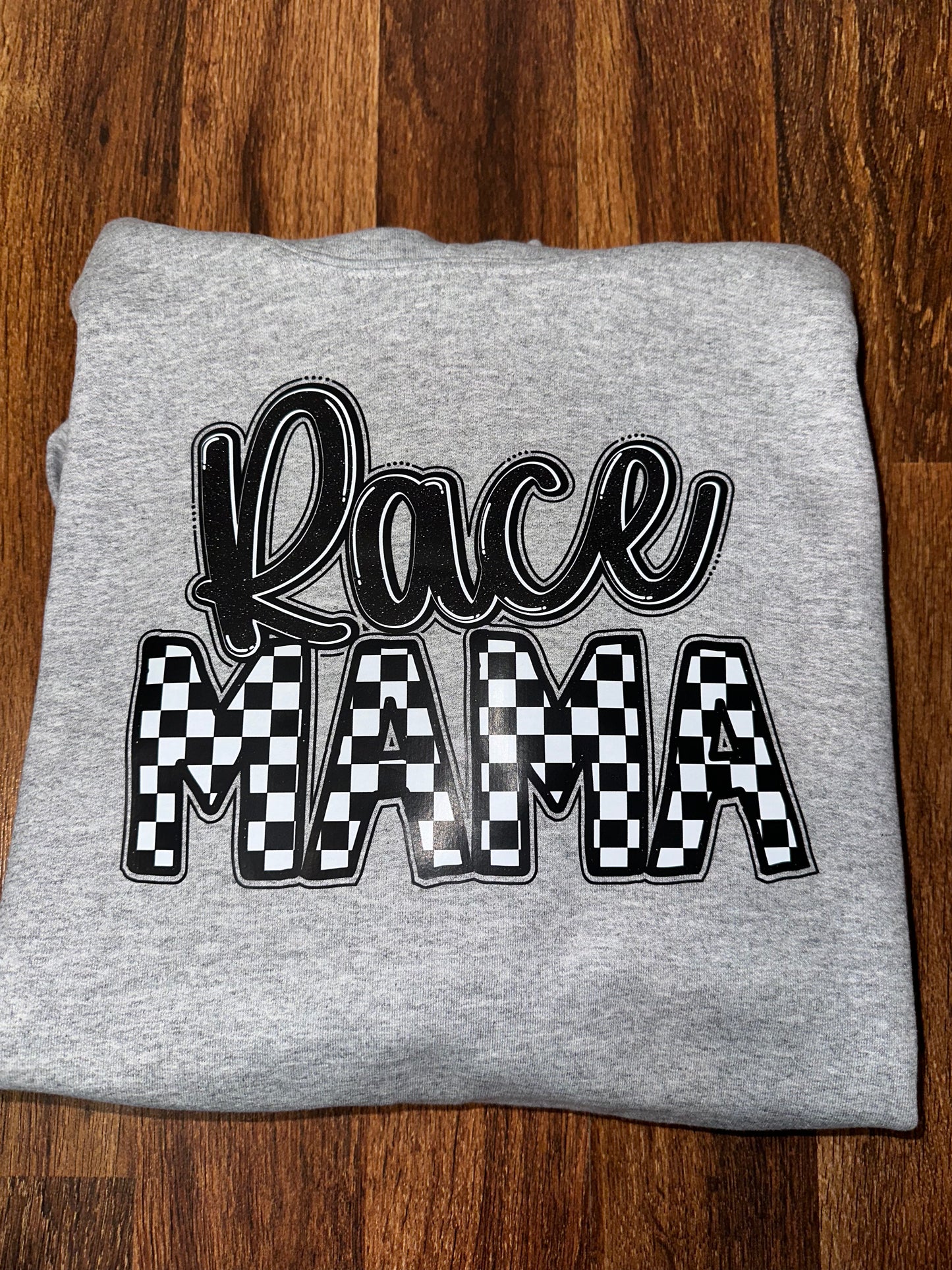 Race Mama Hoodie- Sport Grey