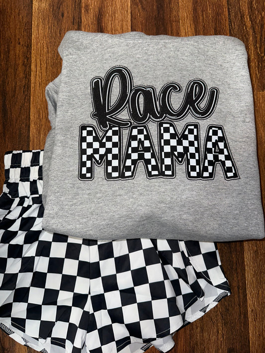 Race Mama Hoodie- Sport Grey