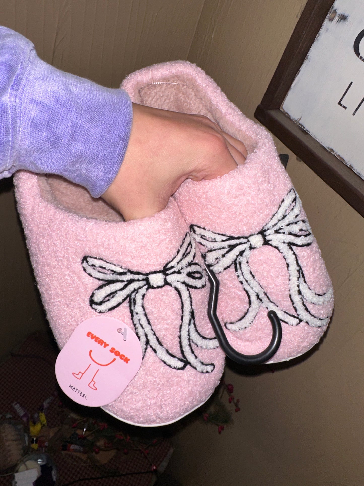 Pink Bow Slippers