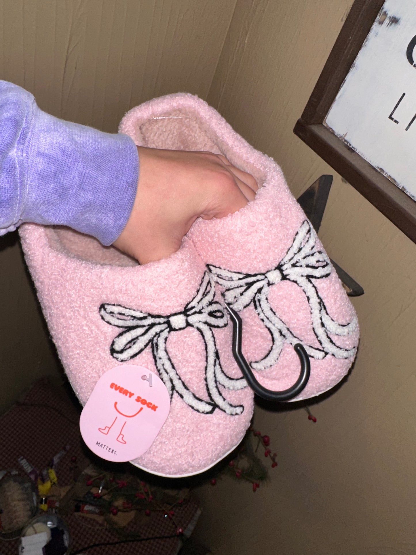 Pink Bow Slippers