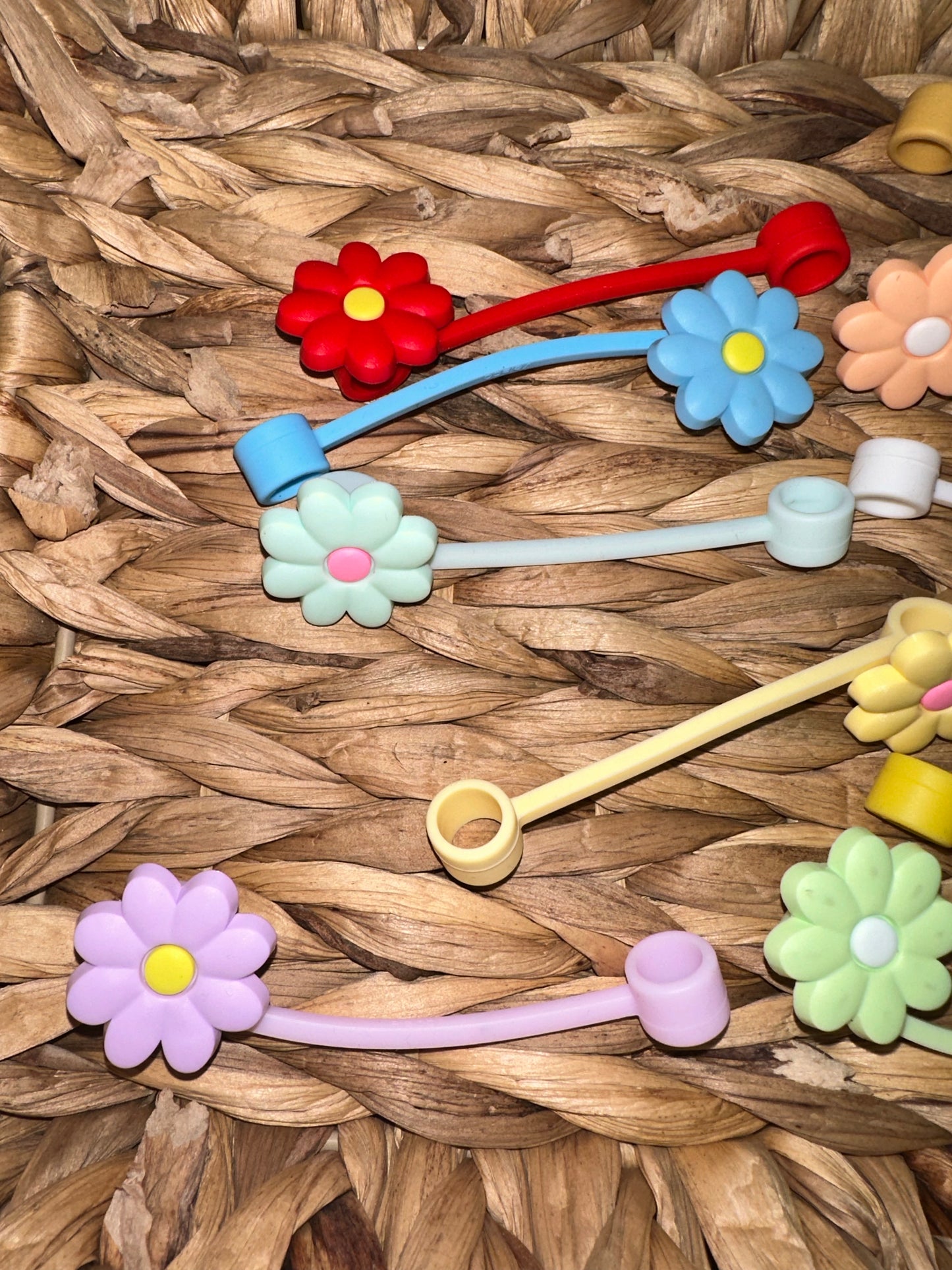 Floral Straw Toppers