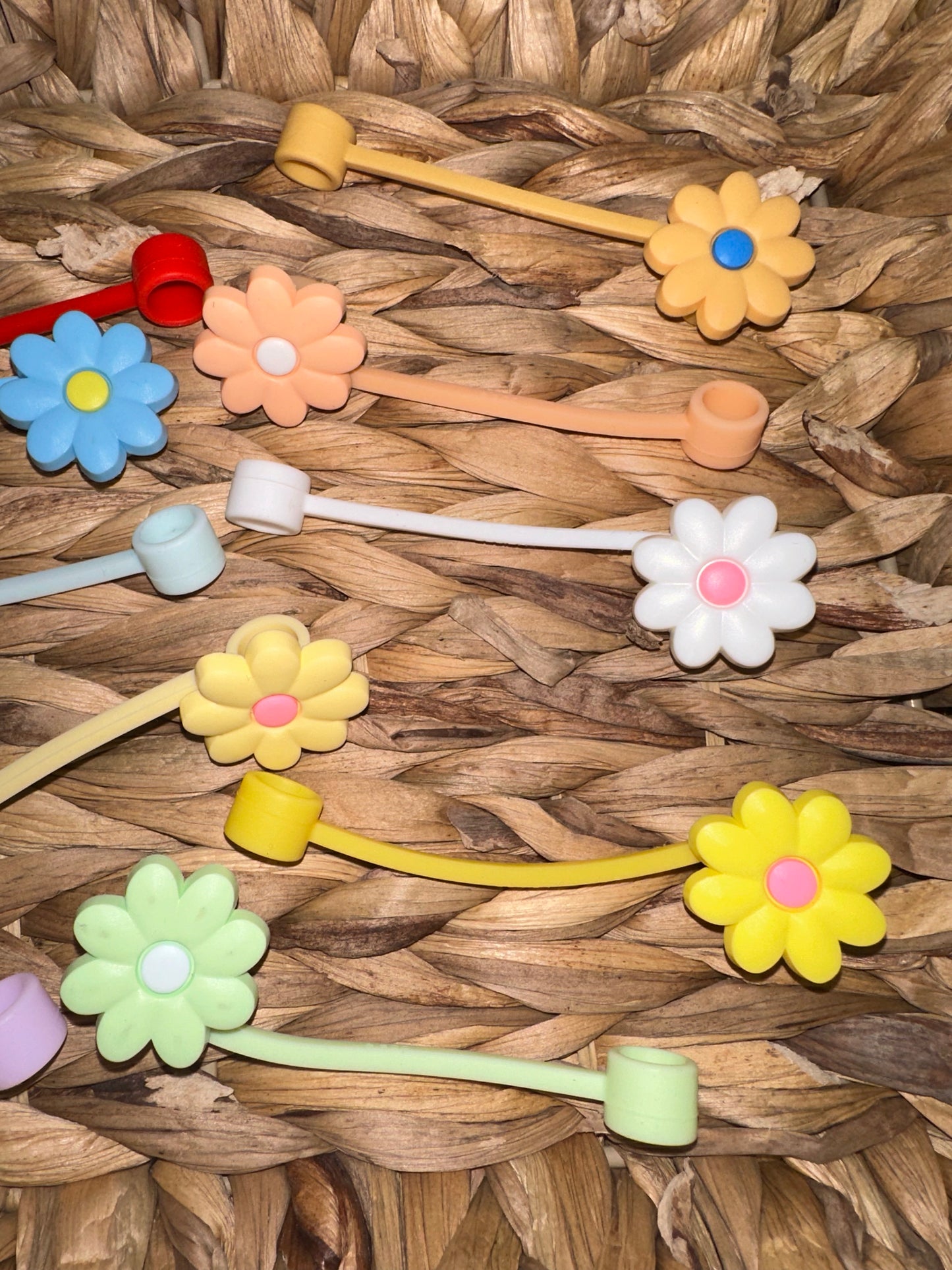 Floral Straw Toppers